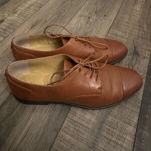 Lauren Ralph Lauren Maryna Womens Sz 8.5 B Brown Leather Lace Up Shoes